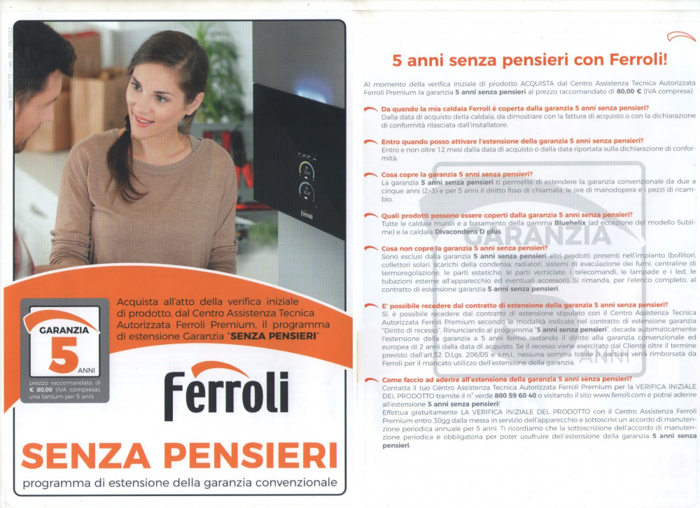 assistenza caldaia Ferroli spa